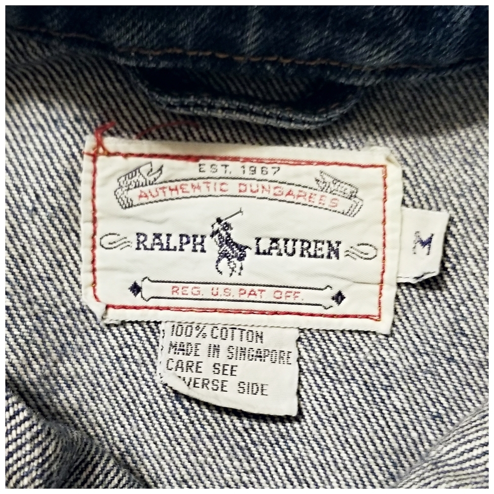 VINTAGE 90s POLO RALPH LAUREN WESTERN STYLEDENIM JACKET- WOMEN'S SIZE MEDIUM - Picture 9 of 13